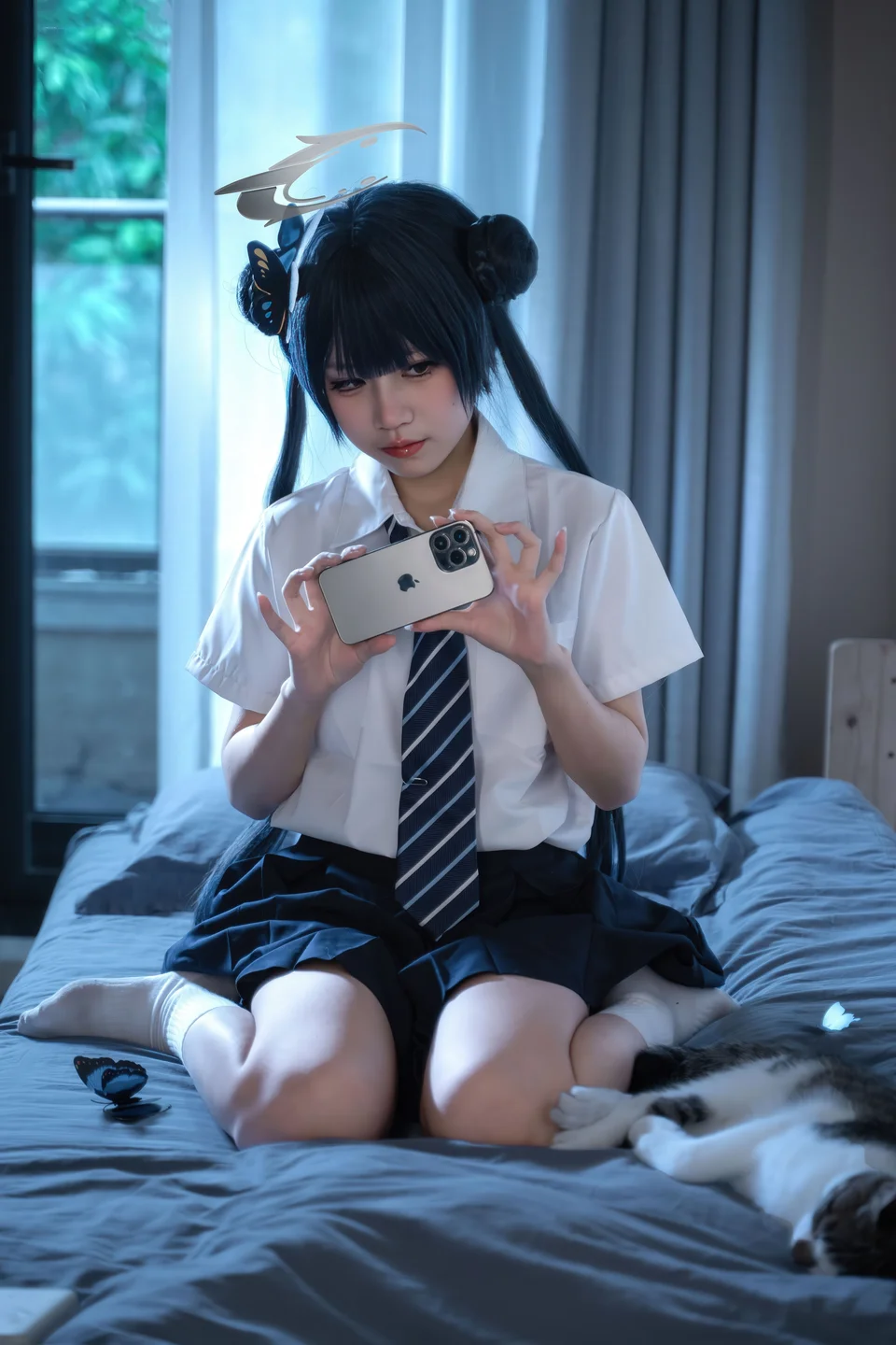 清水凪 - No.001 蔚蓝档案·龙华妃咲 JK [52P-526MB] tg@simisebaisi 【丝足阁】015.webp
